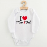 Body neonato con stampa NEW BABY I Love Mum and Dad, manica lunga