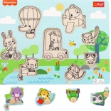 Puzzle a incastro in legno Fisher-Price animali, 8 pezzi