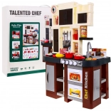 Cucina giocattolo interattiva con acqua corrente ed effetti luminosi, 58 pezzi