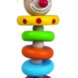 DETOA clown su elastico 12 cm – giocattolo in legno per bambini da 6 mesi
