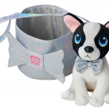 Chi Chi Love Shimmer cagnolino di peluche bianco e nero in borsetta