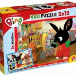 Puzzle con Bing - 2x12 pezzi: A scuola
