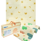 Grande tappetino pieghevole in schiuma bifacciale HUMBI 200 × 180 cm XPE con motivi di sole e luna