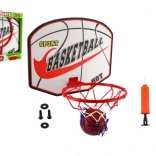 Canestro da basket da parete con pallone e pompetta