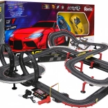 Pista da corsa di 14 metri per bambini da 3 a 8 anni, funzione di cambio velocità e 2 auto