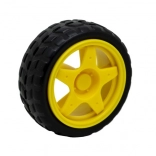 ruota in plastica con pneumatico per robot Arduino 65 mm