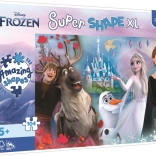 Puzzle 104 pezzi XL Super Shape Frozen – il mondo allegro di Anna ed Elsa