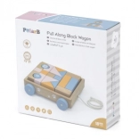 Carretto a traino in legno VIGA PolarB con blocchi 21 pezzi