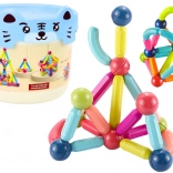 Cubetti magnetici con secchio 78 elementi Gatto blu