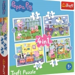 Puzzle 4in1 Peppa Pig per bambini 3+