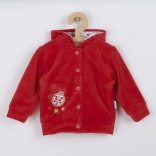 Felpa in velluto con cappuccio con coccinella