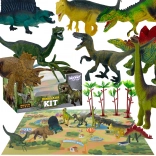 Set di dinosauri 16 pezzi con tappetino da gioco in feltro e valigetta WOOPIE