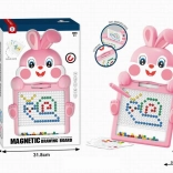 Lavagnetta magnetica con coniglietto 46,5 cm rosa
