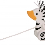 Goki anatroccolo trainabile in legno con motivo zebrato