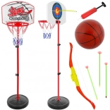 Set per bambini 2-in-1: basket e tiro a segno con altezza regolabile