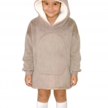 Coperta felpa riscaldante con cappuccio orsetto per bambini 3–6 anni Cozy Noxxiez