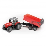Bruder trattore MASSEY FERGUSON con rimorchio ribaltabile, rosso