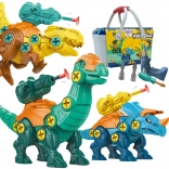 WOOPIE dinosauri da assemblare 3 pezzi in valigetta con trapano e cacciavite