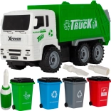 Camion della spazzatura con contenitori per la raccolta differenziata