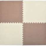 Tappetino in schiuma HUMBI 120 × 120 cm – grande puzzle impermeabile, sicuro per bambini, crema e rame, 4 pezzi