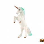 Unicorno in plastica bianco‑blu 18 cm