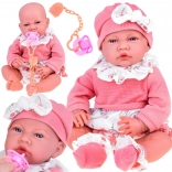 Bambola interattiva per bambini 45 cm con completo rosa