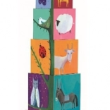 Torre di scatole con motivi della natura e degli animaletti
