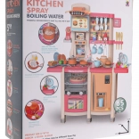 Set cucina interattiva per bambini con funzioni di luci e suoni 65 pezzi rosa