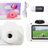 Fotocamera per bambini Registrazione foto Scheda di memoria di gioco 64GB bianca