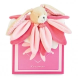 Set regalo – copertina coccola in peluche con coniglietto rosa 28 cm