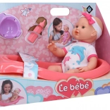 Bambola che fa la pipì con set e vaschetta 41 cm