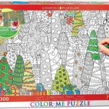 Eurographics Color Me Puzzle alberi di Natale 300 pezzi con kit per appenderlo