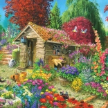 Pittura diamante Cottage in giardino 30x40 cm