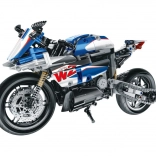 Costruzione moto blu