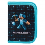 Astuccio scolastico Minecraft con motivo dell’ascia blu