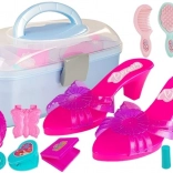 Valigetta con accessori beauty per piccole principesse – ciabattine, bigodini e perline