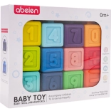 Set di cubi sensoriali in gomma con attività matematiche (12 pezzi)