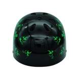 Casco bici e skate con teschio nero-verde M (55–58 cm)