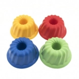 Formina per la sabbia a forma di ciambella, plastica, 12 × 7 cm, colori assortiti