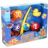 Pesca di pesciolini con paperella