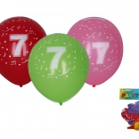 Palloncini gonfiabili 30 cm con numero 7 – set da 5 pezzi