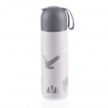 Thermos con isolamento sottovuoto e impugnatura in silicone, 400 ml, montagne