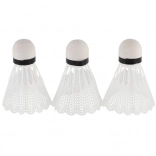 Volani da badminton bianchi 3 pezzi in plastica