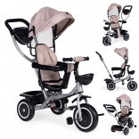 Triciclo 2in1 per bambini con sedile girevole e tettoia pieghevole, beige ECOTOYS