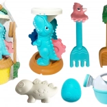 Set da sabbia per bambini con mulino a tema dinosauro, secchiello e formine