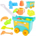 Carrellino blu per sabbia con accessori