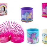 Molla a spirale in plastica con unicorni, diametro 6,5 cm
