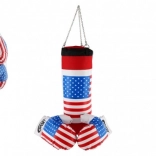 Set da boxe per bambini con motivo bandiera americana