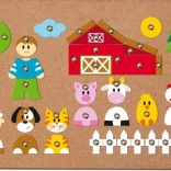 Gioco con chiodini di sughero Animali del Villaggio