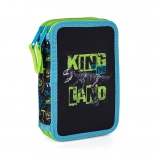 Astuccio scolastico Premium a due scomparti dinosauro